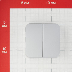 Выключатель Systeme Electric Blanca двухклавишный накладной алюминий (BLNVA105013) - фото 2