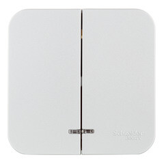 Изображение товара Выключатель Systeme Electric Blanca двухклавишный накладной алюминий с подсветкой (BLNVA105113)