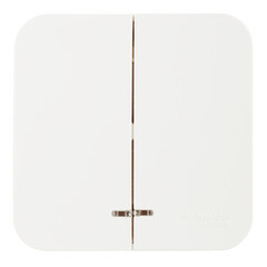 Изображение товара Выключатель Systeme Electric Blanca двухклавишный накладной молочный с подсветкой (BLNVA105112)