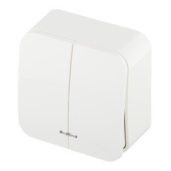 Выключатель Systeme Electric Blanca двухклавишный накладной молочный с подсветкой (BLNVA105112) - фото 5