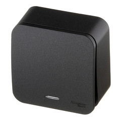 Переключатель Systeme Electric Blanca одноклавишный накладной антрацит с подсветкой (BLNVA106116) - фото 2