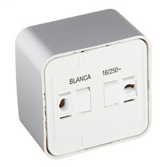 Розетка Systeme Electric Blanca накладная алюминий со шторками (BLNRA011113) - фото 3