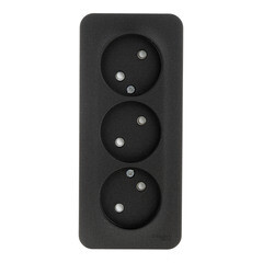 Изображение товара Розетка Systeme Electric Blanca накладная антрацит со шторками (BLNRA001316)