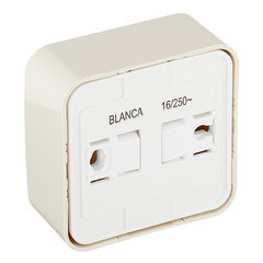 Розетка Systeme Electric Blanca накладная бежевая со шторками компакт (BLNRA111117) - фото 4