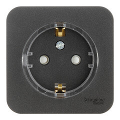 Изображение товара Розетка Systeme Electric Blanca накладная антрацит со шторками компакт (BLNRA111116)