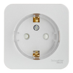 Розетка Systeme Electric Blanca накладная алюминий со шторками компакт (BLNRA111113) - фото 1