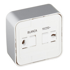 Розетка Systeme Electric Blanca накладная алюминий со шторками компакт (BLNRA111113) - фото 3