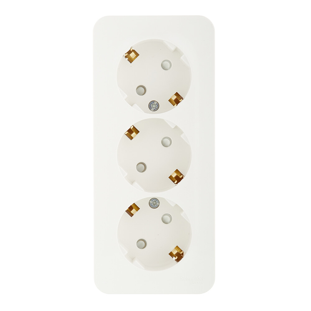 Изображение товара Розетка Systeme Electric Blanca с шторками 3 гнезда IP20