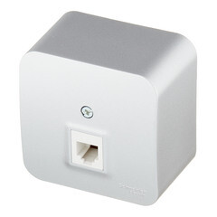 Розетка телефонная Systeme Electric Blanca накладная алюминий (BLNIA011003) - фото 3