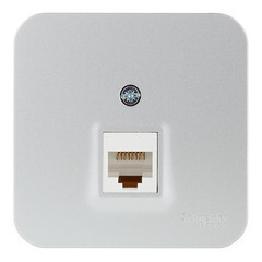 Изображение товара Розетка компьютерная Systeme Electric Blanca накладная алюминий RJ45 (BLNIA045003)