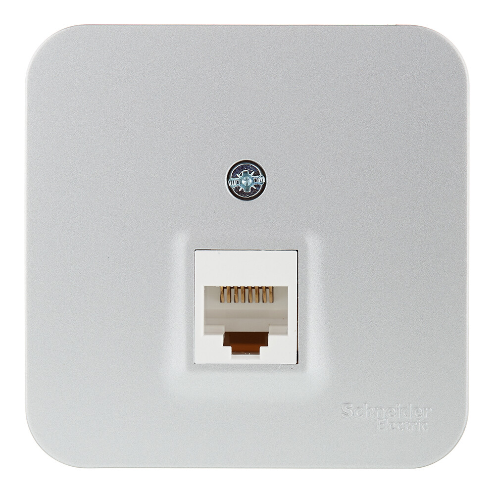 Изображение товара Розетка компьютерная Systeme Electric Blanca RJ45 алюминий сухое помещение
