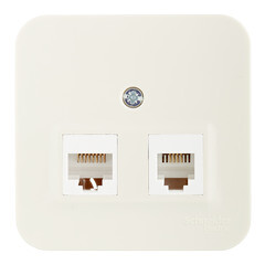 Розетка компьютерная Systeme Electric Blanca накладная бежевая 2хRJ45 (BLNIA045457) - фото 1