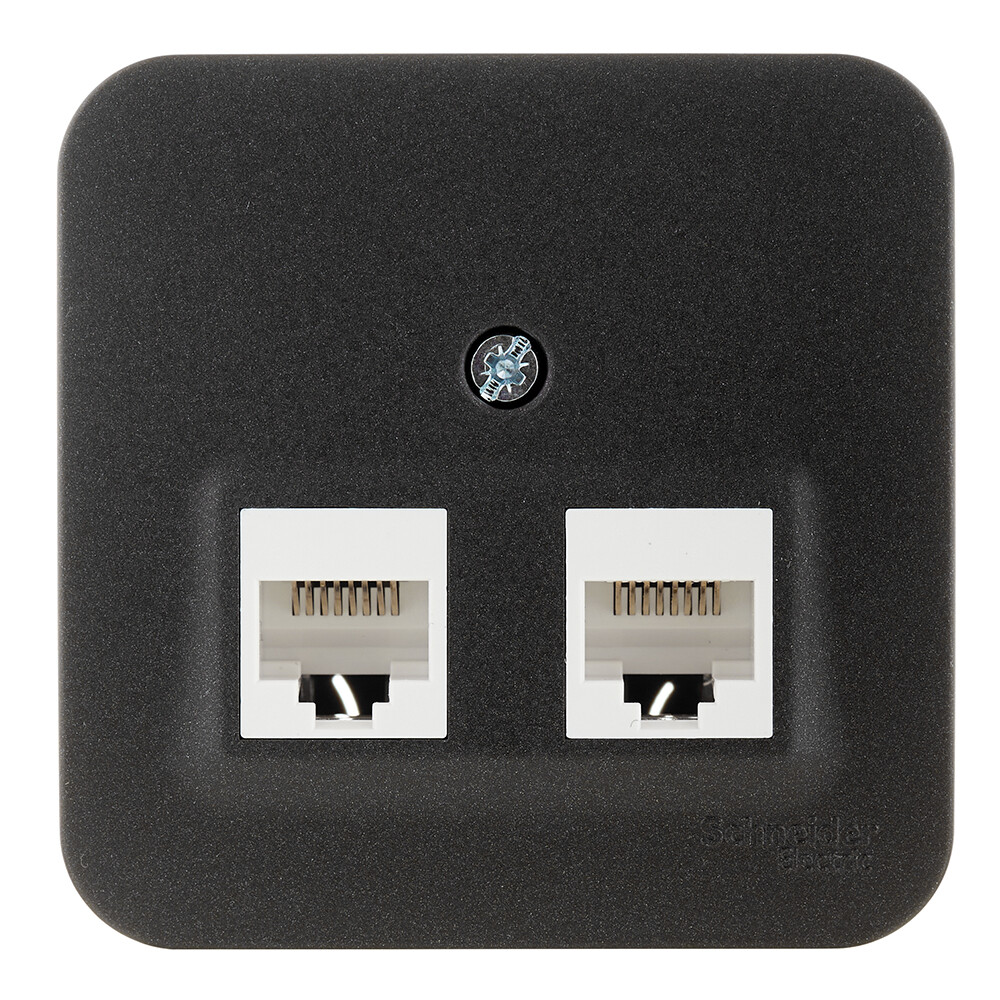 Изображение товара Розетка компьютерная Systeme Electric Blanca 2хRJ45 пластиковая антрацитовая