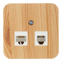 Изображение товара Розетка компьютерная Systeme Electric Blanca накладная ясень 2хRJ45 (BLNIA045455)