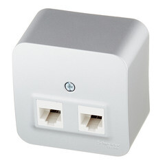 Розетка компьютерная Systeme Electric Blanca накладная алюминий 2хRJ45 (BLNIA045453) - фото 5