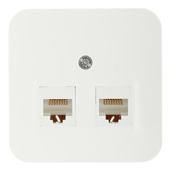 Изображение товара Розетка компьютерная Systeme Electric Blanca накладная молочная 2хRJ45 (BLNIA045452)