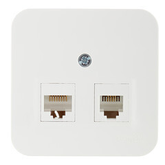 Изображение товара Розетка компьютерная/ телефонная Systeme Electric Blanca накладная белая RJ11/ RJ45 (BLNIA045111)
