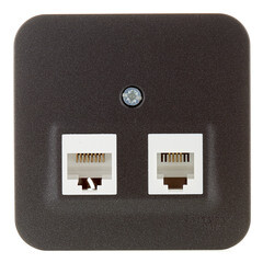 Розетка компьютерная/ телефонная Systeme Electric Blanca накладная антрацит RJ11/ RJ45 (BLNIA045116) - фото 1