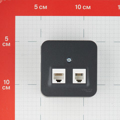 Розетка компьютерная/ телефонная Systeme Electric Blanca накладная антрацит RJ11/ RJ45 (BLNIA045116) - фото 3