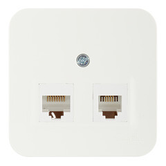 Изображение товара Розетка компьютерная/ телефонная Systeme Electric Blanca накладная молочная RJ11/ RJ45 (BLNIA045112)