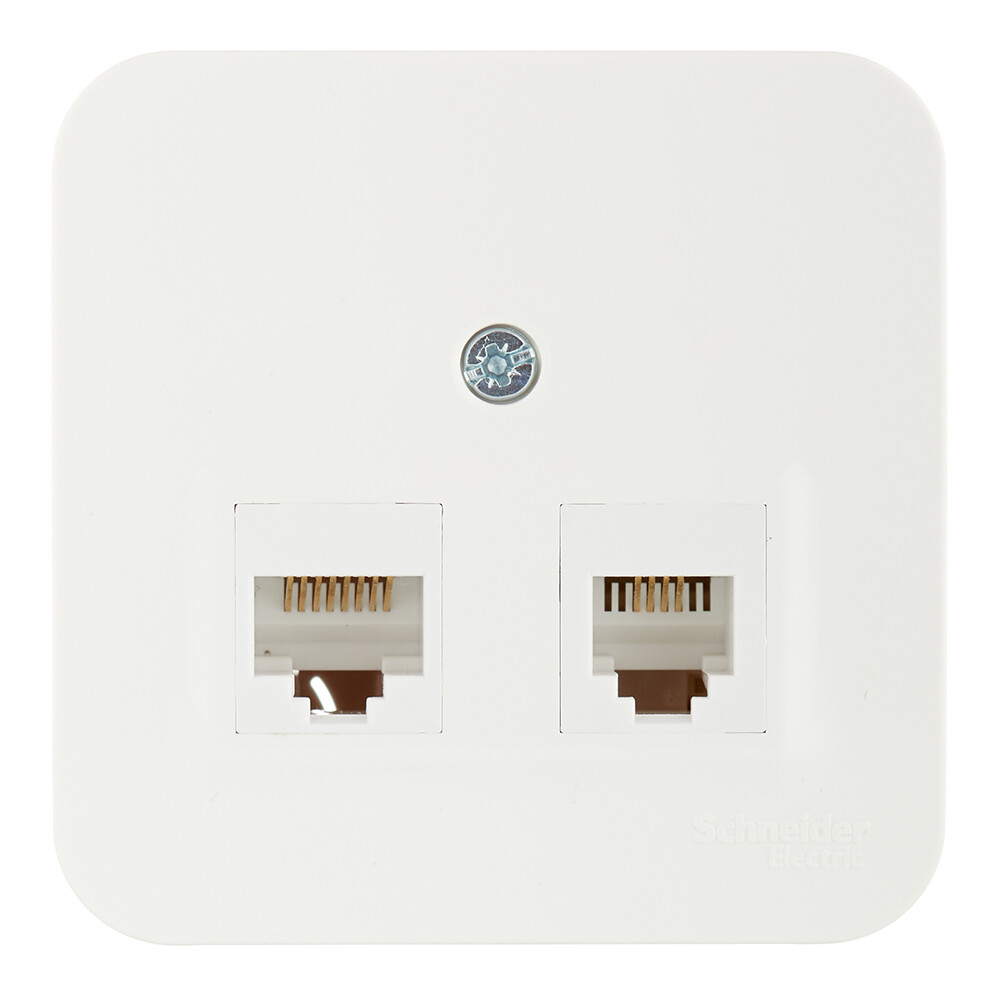 Изображение товара Розетка компьютерная/ телефонная Systeme Electric Blanca накладная молочная RJ11/ RJ45 (BLNIA045112)