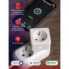 Умная розетка EKF Connect (RCS-1-WF) белая с заземлением - фото 3