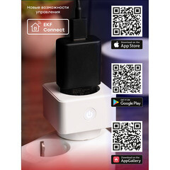 Умная розетка EKF Connect (RCS-1-WF) белая с заземлением - фото 2