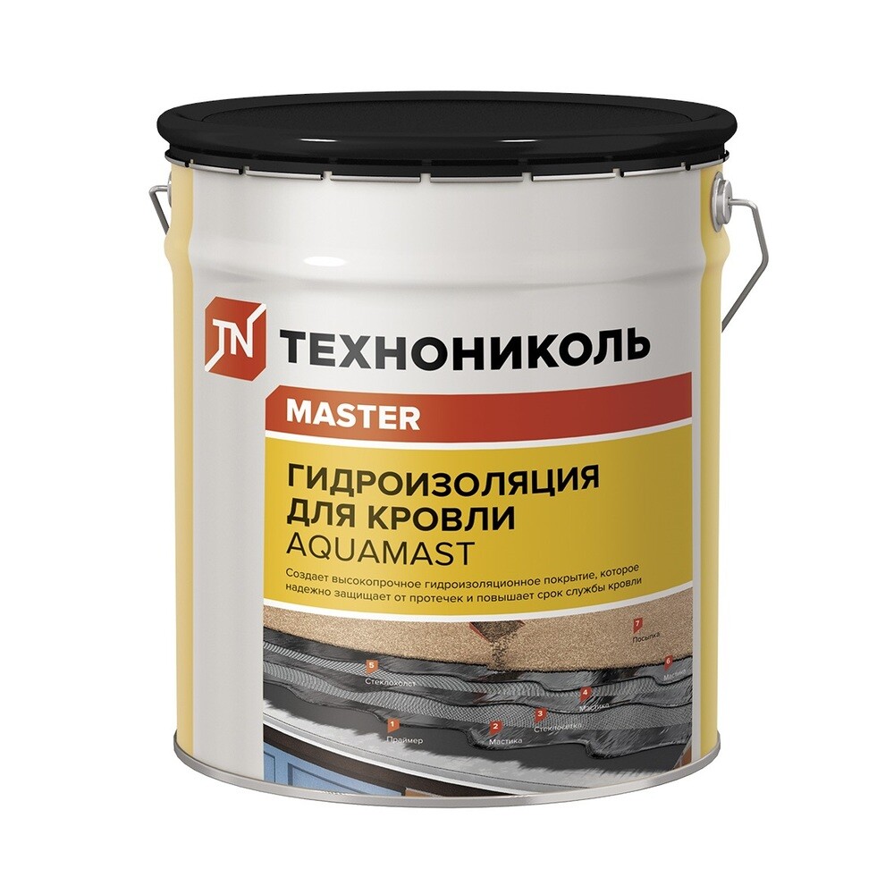 Изображение товара Мастика битумно-резиновая AquaMast 18 кг для гидроизоляции бетона и конструкций
