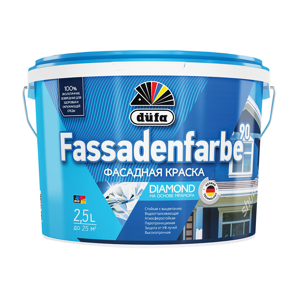 Изображение товара Фасадная акриловая краска Dufa Fassadenfarbe RD90 2,5 л для наружных фасадных работ