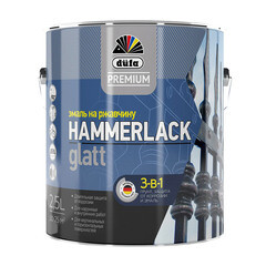 Эмаль по ржавчине 3в1 Dufa Premium Hammerlack белая RAL 9010 глянцевая 2,5 л - фото 2
