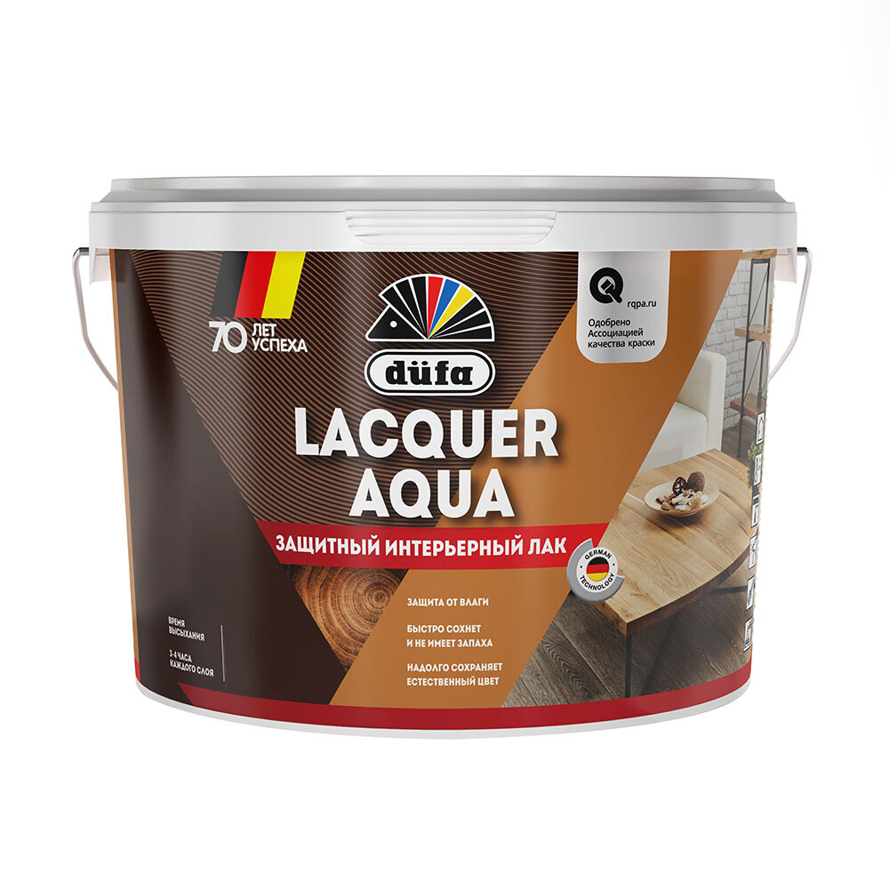 Изображение товара Акрилатный интерьерный бесцветный лак Dufa Lacquer Aqua 2,7 л матовый