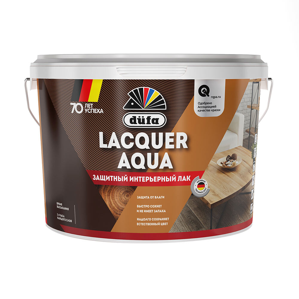 Изображение товара Акрилатный интерьерный лак Dufa Lacquer Aqua 2,7 л бесцветный полуглянцевый