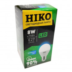 Лампа светодиодная HIKO 8 Вт E27 шар 4000K (HK4527-48)