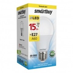 Лампа светодиодная Smartbuy 15 Вт E27 груша A60 3000К