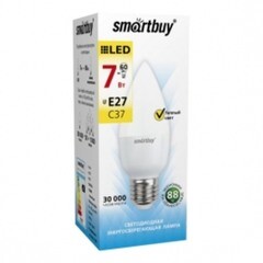 Лампа светодиодная Smartbuy 7 Вт E27 свеча C37 3000К