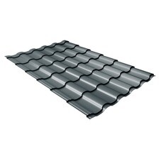 Металлочерепица кредо Satin Мatt 0,5 мм RAL 7016 антрацитово-серый