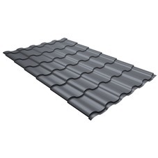 Металлочерепица кредо Satin 0,5 мм RAL 9006 бело-алюминиевый