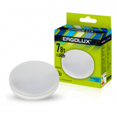 Лампа светодиодная Ergolux 7 Вт GX53 таблетка 4500К 180-240 В (13513)