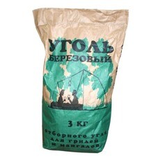 Древесный уголь 3 кг березовый