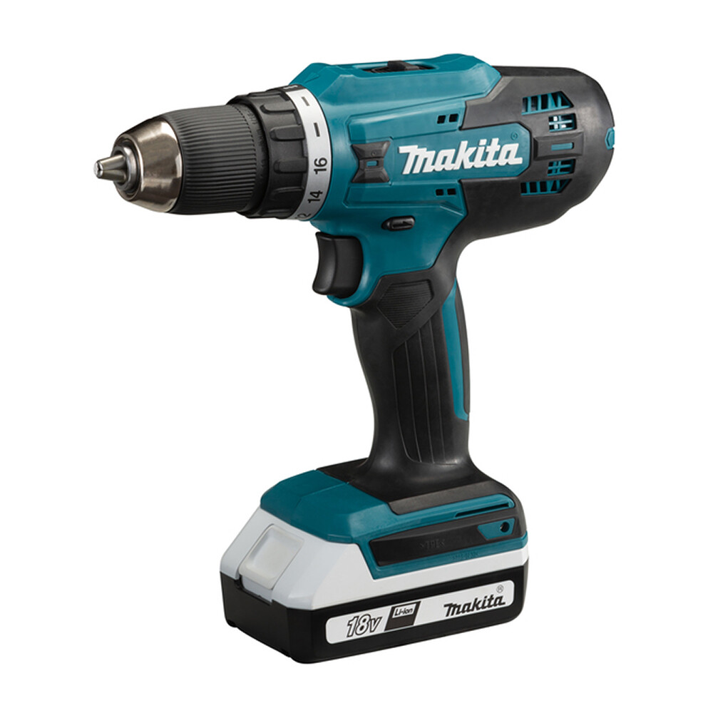 Изображение товара Дрель-шуруповерт аккумуляторная Makita DF488D002 18 В 1,5 Ач Li-Ion 2 АКБ иЗУ