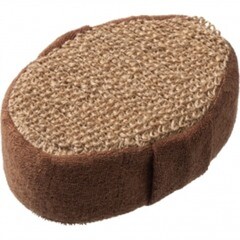 Мочалка из рами объемная Банные штучки овальная с xлопком 10x15x5 см 40360-30