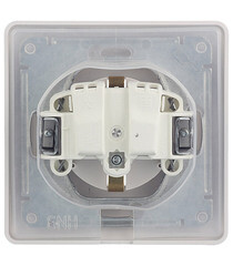 Розетка Systeme Electric Glossa встраиваемая белая со шторками с крышкой (GSL000148) - фото 4