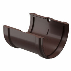 Соединение желоба Docke Premium пластиковое d120 мм горький шоколад RAL 8019 - фото 1