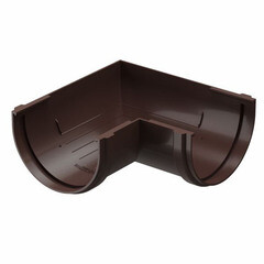 Изображение товара Угол желоба Docke Premium пластиковый d120 мм 90° горький шоколад RAL 8019