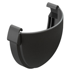 Заглушка желоба Docke Lux пластиковая d140 мм графитовый серый RAL 7024