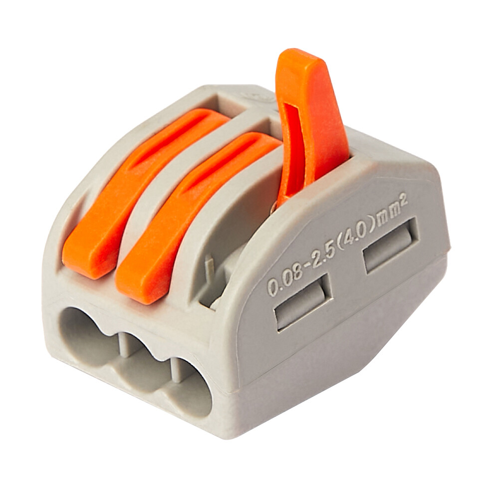 Изображение товара Клемма на 3 провода Electrovolt 222-413 0,08-(2,5)4 кв.мм с рычажками без пасты (5 шт.) (УТ-017846/604330)