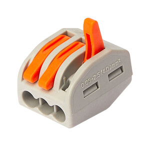 Клемма на 3 провода Electrovolt 222-413 0,08-(2,5)4 кв.мм с рычажками ...