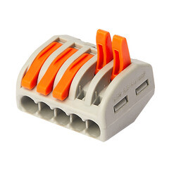 Изображение товара Клемма на 5 проводов Electrovolt 222-415 0,08-(2,5)4 кв.мм с рычажками без пасты (5 шт.) (УТ-017849/604361)