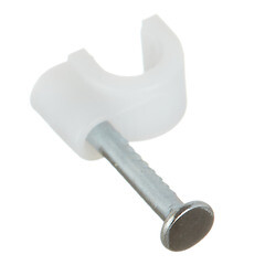 Изображение товара Скобы для крепления кабеля круглые EKF PROxima 4 мм полипропиленовые белые (50 шт.) (plcn-sr-4)