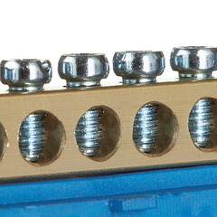 Шина нулевая изолятор Стойка на DIN-рейку EKF PROxima 6х9 мм 12 отверстий синяя (sn0-63-12-sb-r) - фото 3